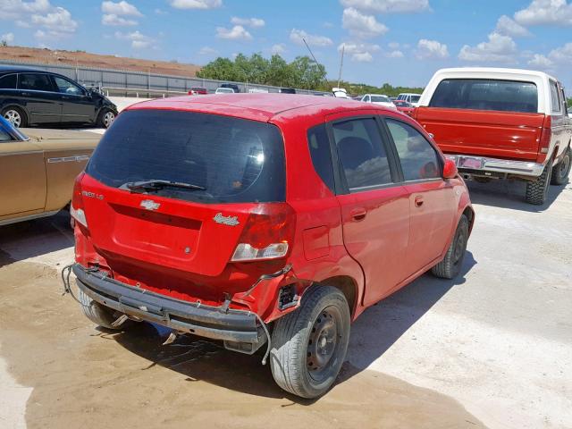 KL1TD66666B640900 - 2006 CHEVROLET AVEO BASE Qırmızı foto 4