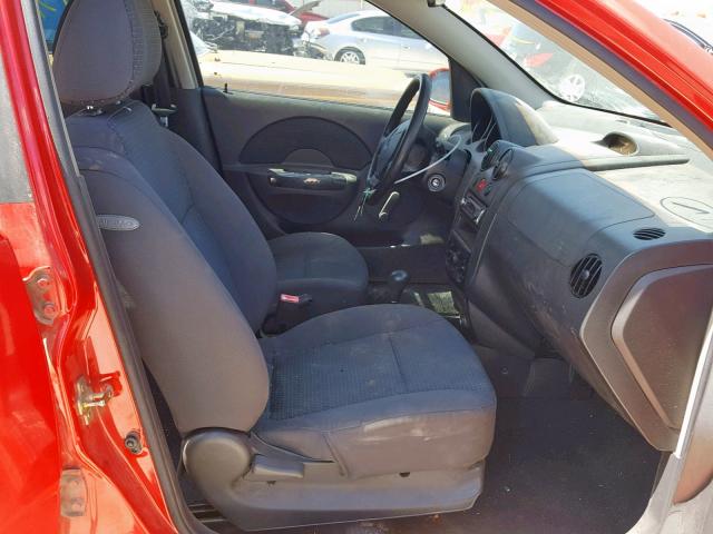 KL1TD66666B640900 - 2006 CHEVROLET AVEO BASE Qırmızı foto 5
