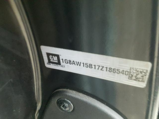 1G8AW15B17Z186540 - 2007 SATURN ION LEVEL BLACK photo 10