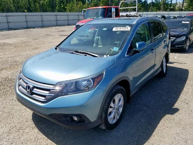 2HKRM3H71EH552969 - 2014 HONDA CR-V EXL GREEN photo 2