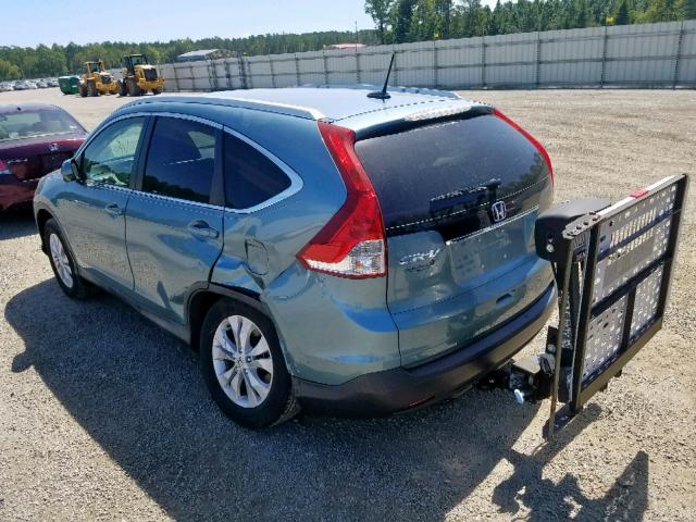 2HKRM3H71EH552969 - 2014 HONDA CR-V EXL GREEN photo 3