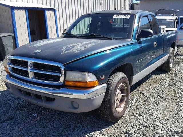 1B7GL22XXWS581810 - 1998 DODGE DAKOTA GREEN photo 2