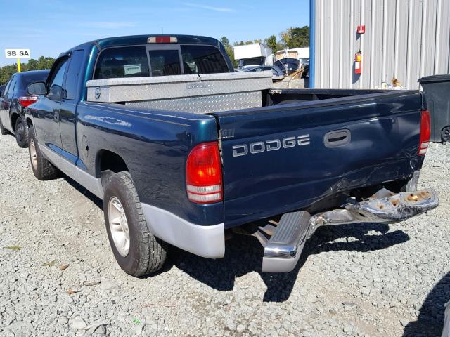 1B7GL22XXWS581810 - 1998 DODGE DAKOTA GREEN photo 3