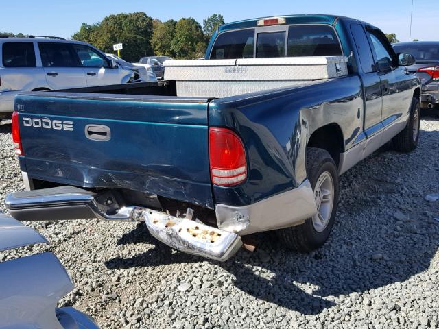 1B7GL22XXWS581810 - 1998 DODGE DAKOTA GREEN photo 4