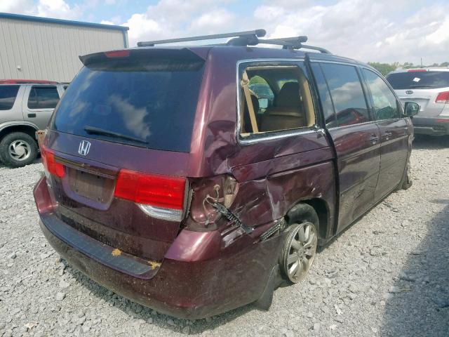 5FNRL38498B082220 - 2008 HONDA ODYSSEY EX BURGUNDY photo 4