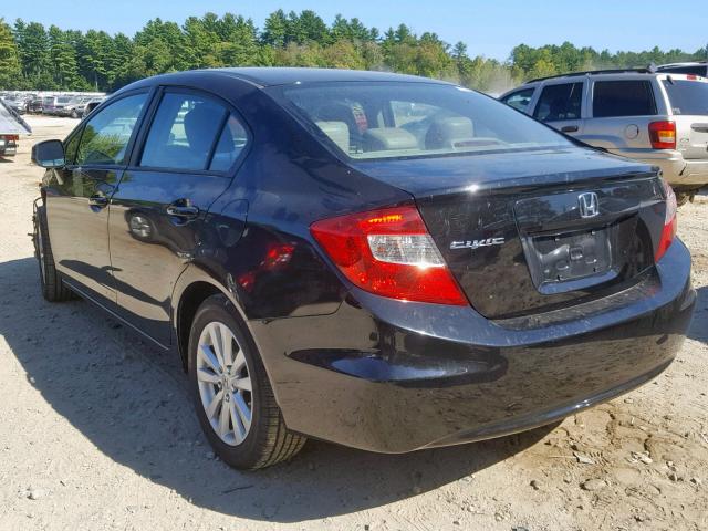 2HGFB2F9XCH542195 - 2012 HONDA CIVIC EXL 黑色 照片 3