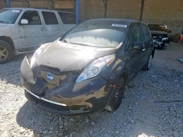 1N4AZ0CP8FC327603 - 2015 NISSAN LEAF S BLACK photo 2