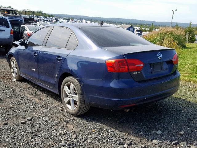 3VWLL7AJ0CM377222 - 2012 VOLKSWAGEN JETTA TDI BLUE photo 3