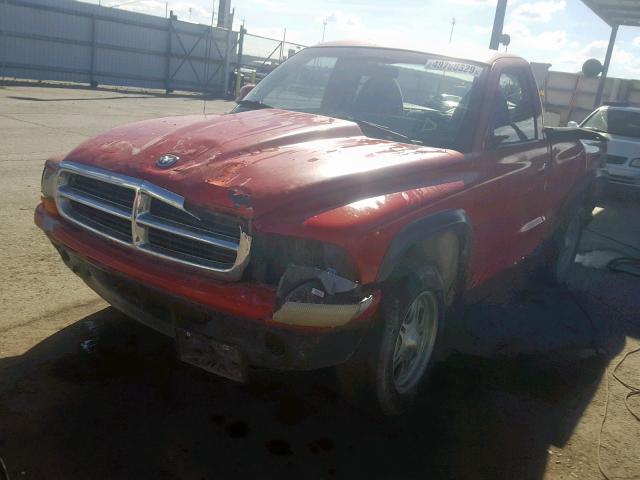 1B7FL26P8WS762233 - 1998 DODGE DAKOTA RED photo 2