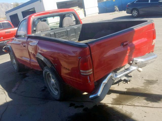 1B7FL26P8WS762233 - 1998 DODGE DAKOTA RED photo 3