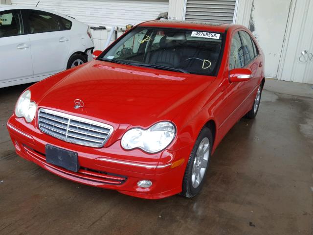 WDBRF61J45A688553 - 2005 MERCEDES-BENZ C 240 RED photo 2