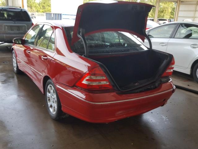 WDBRF61J45A688553 - 2005 MERCEDES-BENZ C 240 RED photo 3