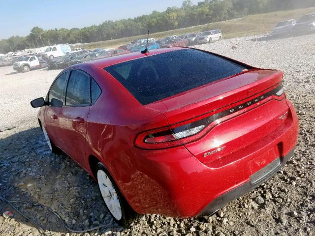 1C3CDFBH2DD699755 - 2013 DODGE DART SXT RED photo 3