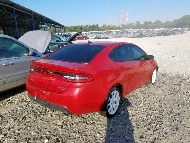 1C3CDFBH2DD699755 - 2013 DODGE DART SXT RED photo 4