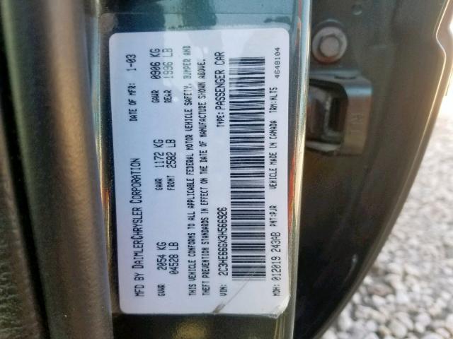 2C3HE66GX3H566926 - 2003 CHRYSLER 300M GREEN photo 10