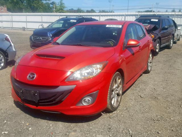 JM1BL1K30B1470961 - 2011 MAZDA SPEED 3 RED photo 2