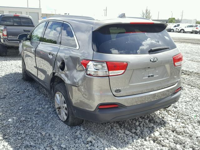 5XYPG4A30GG034969 - 2016 KIA SORENTO LX GRAY photo 3