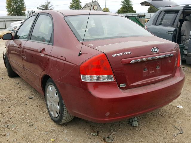 KNAFE222095653821 - 2009 KIA SPECTRA EX RED photo 3