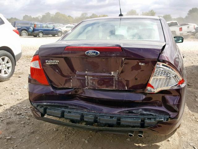 3FAHP0HA4CR309699 - 2012 FORD FUSION SE BURGUNDY photo 9