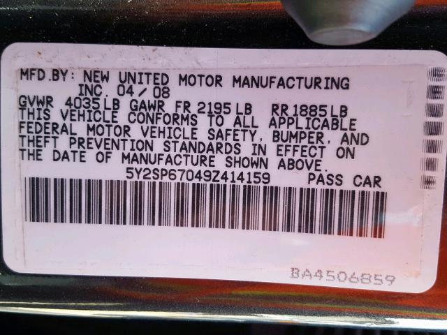 5Y2SP67049Z414159 - 2009 PONTIAC VIBE GRAY photo 10