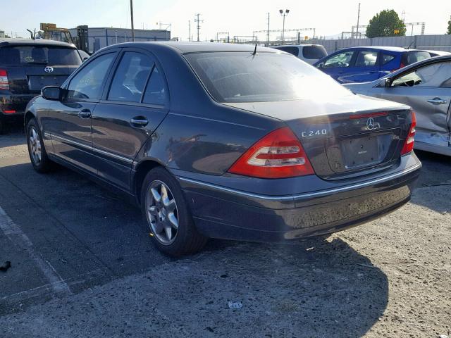 WDBRF61J52F177240 - 2002 MERCEDES-BENZ C 240 BLACK photo 3