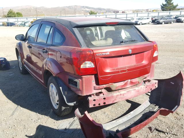 1B3HB28B27D270317 - 2007 DODGE CALIBER RED photo 3