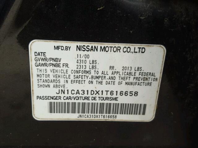 JN1CA31DX1T616658 - 2001 NISSAN MAXIMA GXE GRAY photo 10