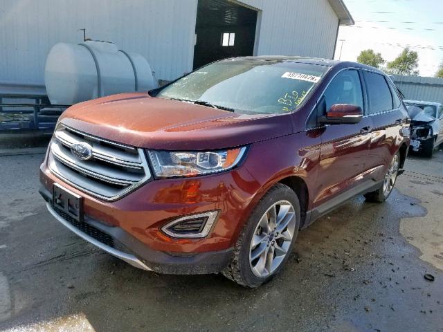 2FMTK4K96FBB85510 - 2015 FORD EDGE TITAN BROWN photo 2