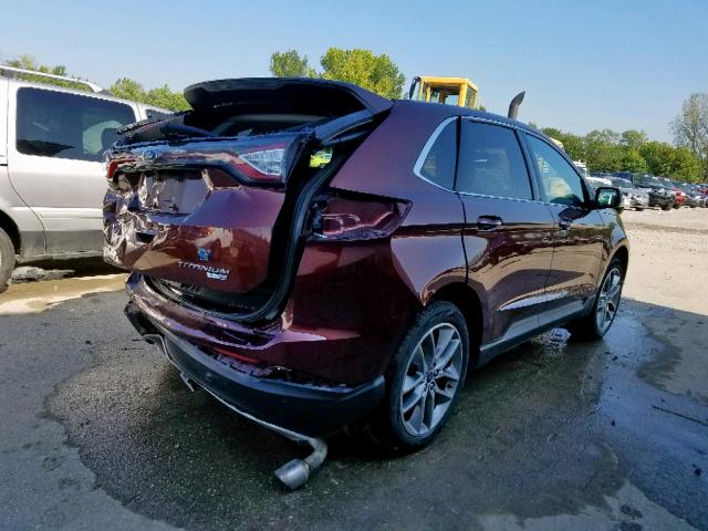 2FMTK4K96FBB85510 - 2015 FORD EDGE TITAN BROWN photo 4