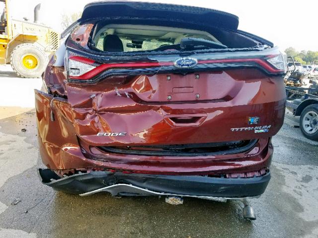 2FMTK4K96FBB85510 - 2015 FORD EDGE TITAN BROWN photo 9