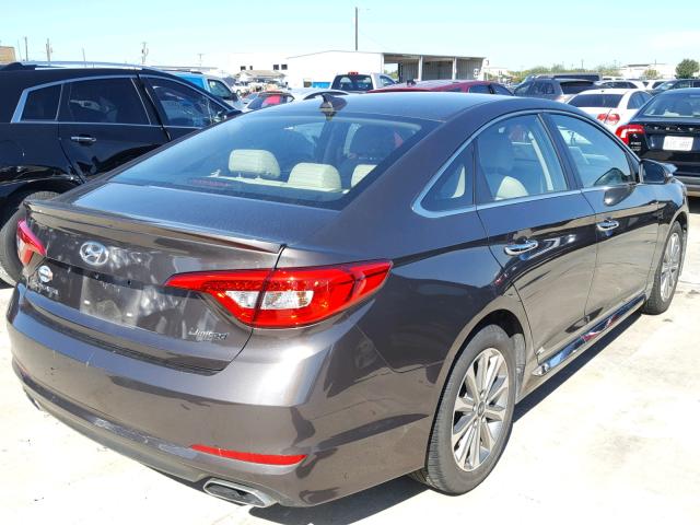 5NPE34AFXHH561991 - 2017 HYUNDAI SONATA SPO BROWN photo 4