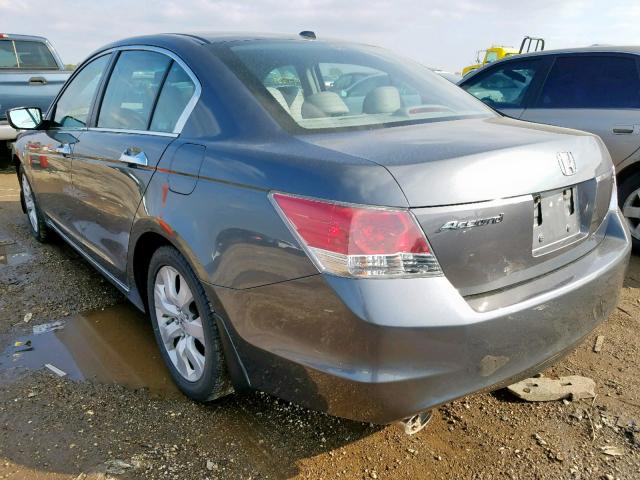 1HGCP36828A009006 - 2008 HONDA ACCORD EXL GRAY photo 3