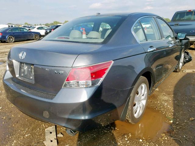 1HGCP36828A009006 - 2008 HONDA ACCORD EXL GRAY photo 4