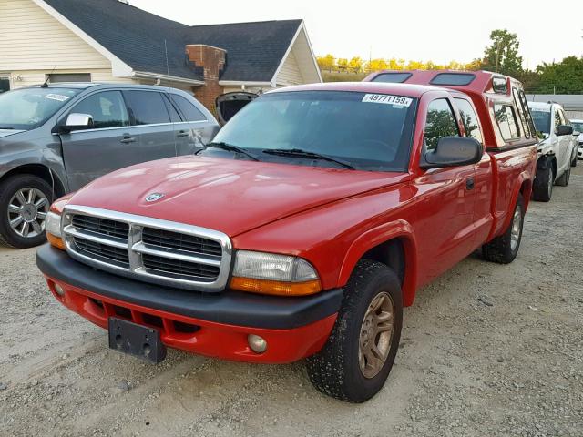 1D7GL32K34S729731 - 2004 DODGE DAKOTA SPO RED photo 2