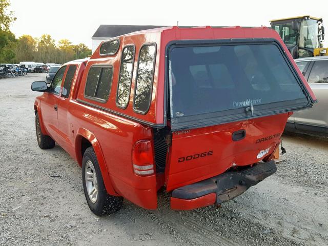 1D7GL32K34S729731 - 2004 DODGE DAKOTA SPO RED photo 3