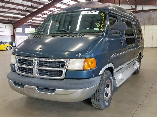 2B6HB11Y02K130826 - 2002 DODGE RAM VAN B1 GREEN photo 2