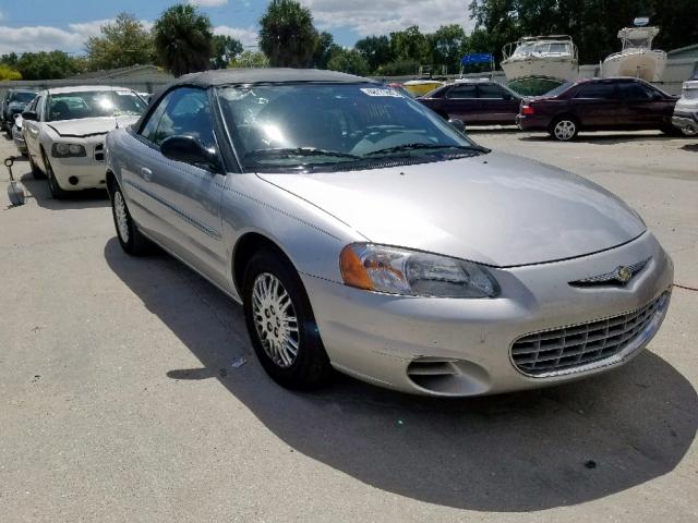 1C3EL45RX2N217156 - 2002 CHRYSLER SEBRING LX SILVER photo 1