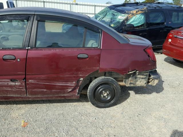 1G8AF52F93Z153732 - 2003 SATURN ION LEVEL BURGUNDY photo 9