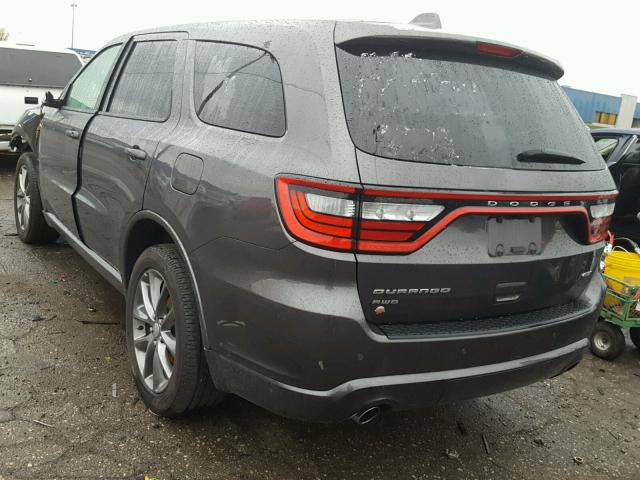 1C4RDJDG0HC775031 - 2017 DODGE DURANGO GT GRAY photo 3