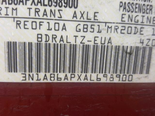 3N1AB6APXAL698900 - 2010 NISSAN SENTRA 2.0 RED photo 10