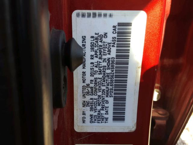 5Y2SL65856Z458963 - 2006 PONTIAC VIBE RED photo 10