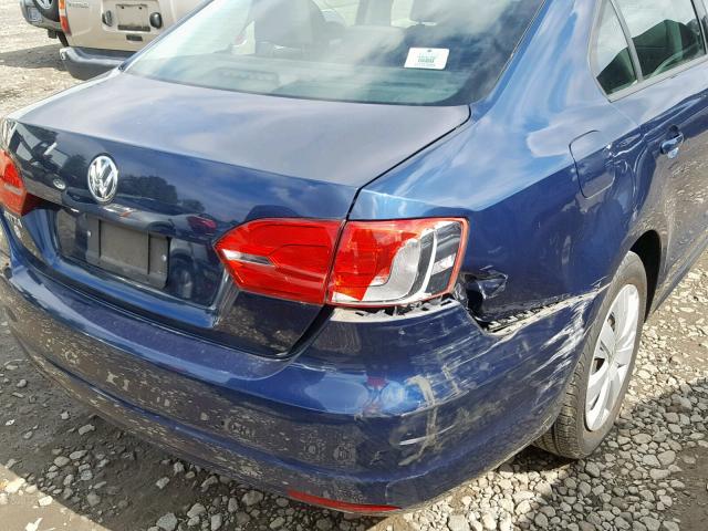 3VW2K7AJXCM389652 - 2012 VOLKSWAGEN JETTA BASE Կապույտ լուսանկար 9