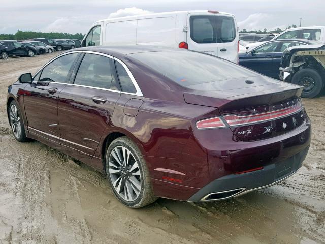 3LN6L5E93HR648459 - 2017 LINCOLN MKZ RESERV MAROON photo 3