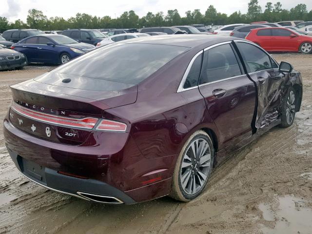 3LN6L5E93HR648459 - 2017 LINCOLN MKZ RESERV MAROON photo 4