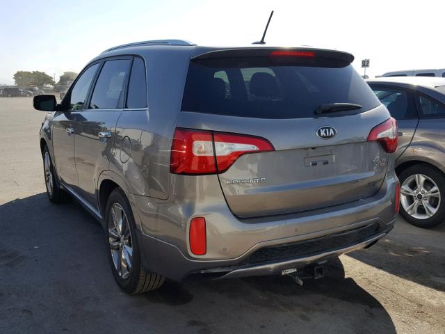 5XYKW4A77EG448120 - 2014 KIA SORENTO SX GRAY photo 3