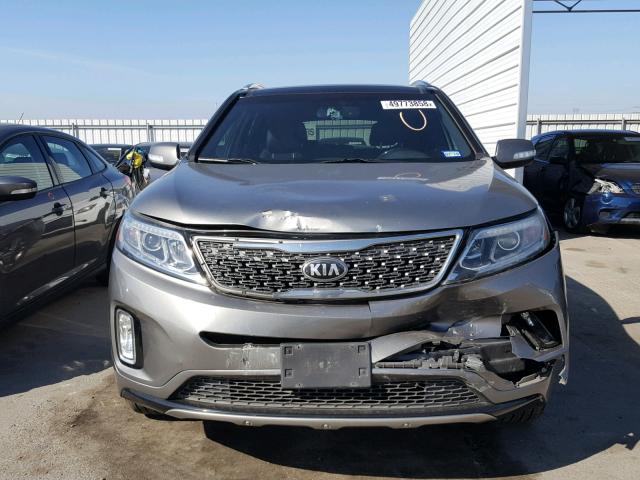 5XYKW4A77EG448120 - 2014 KIA SORENTO SX GRAY photo 9