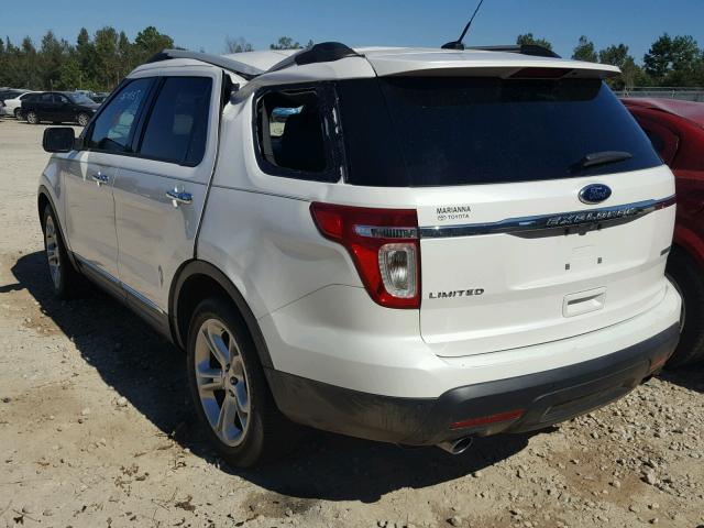 1FM5K7F90DGB51296 - 2013 FORD EXPLORER L WHITE photo 3