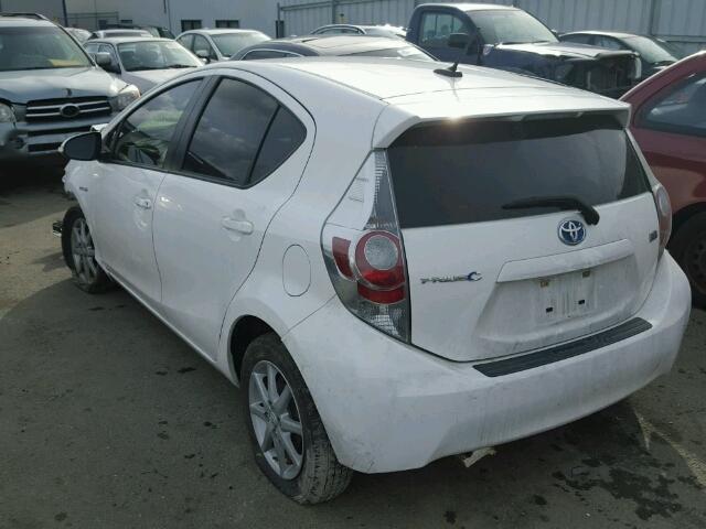 JTDKDTB37D1045197 - 2013 TOYOTA PRIUS C WHITE photo 3