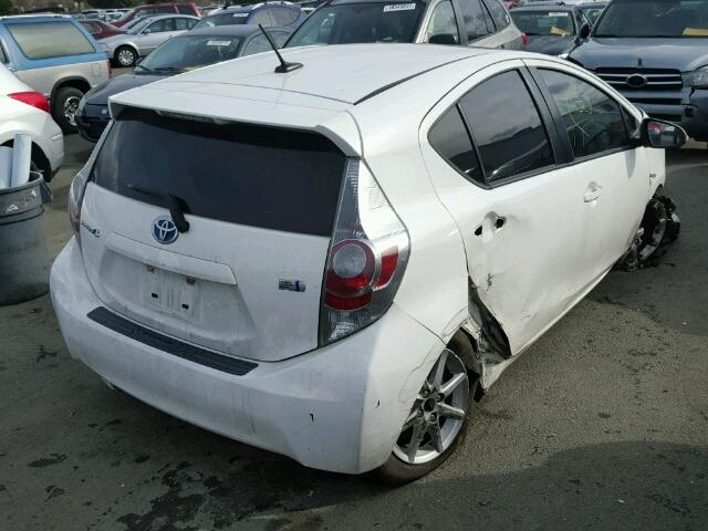 JTDKDTB37D1045197 - 2013 TOYOTA PRIUS C WHITE photo 4