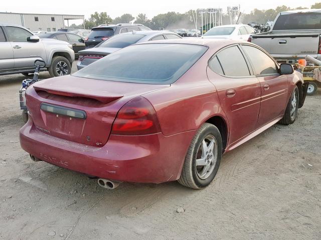 2G2WP522X41187781 - 2004 PONTIAC GRAND PRIX RED photo 4